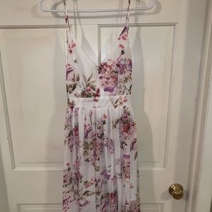 Floral backless maxi dress